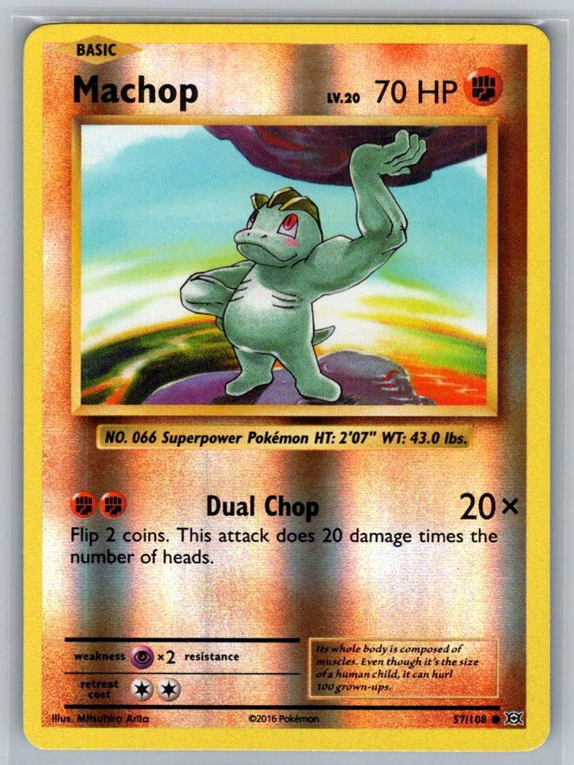 MACHOP 57/108 C EVOLUTIONS POKEMON REVERSE HOLO NEAR MINT MACHOP