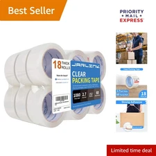 18 Rolls of Heavy Duty Clear Packing Tape - 2.7mil Thick for Shipping & Sealing