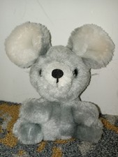 Vintage 1979 R. Dakin Co Mouse Plush Stuffed Animal Grey White 6 In. Tall