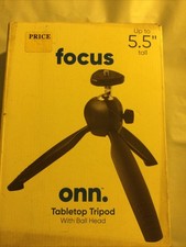 Onn Tabletop Tripod with Ball Head 5.5 in Focus Camera Stand Foldable BRAND NEW