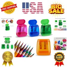 Pencil Sharpeners, 4 Pcs Pencil Sharpeners Manual,Dual Holes Compact Colored ...