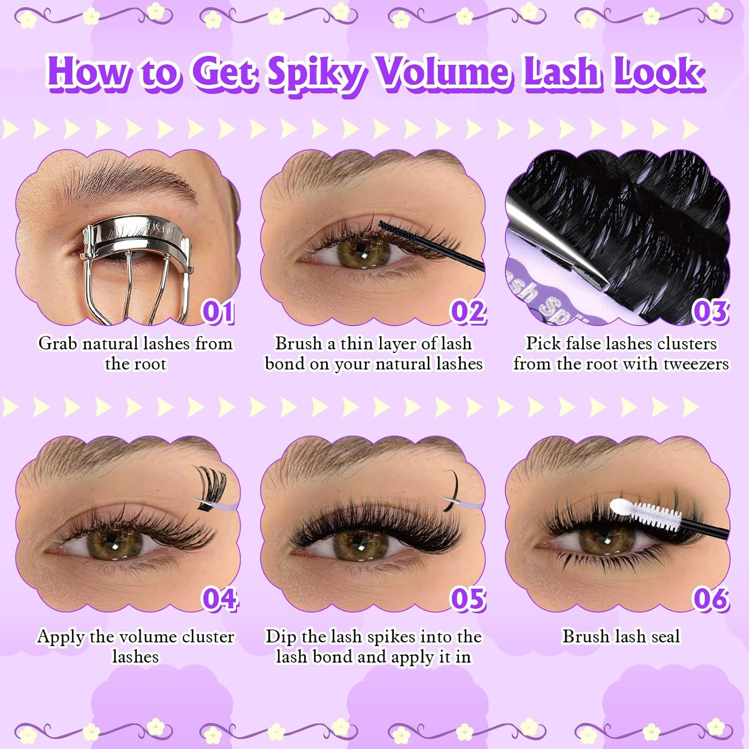 Lash Clusters with Spikes 60D-100D Volume Eyelash Clusters Spiky Individual Lash