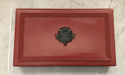 #ad Vintage Crisloid Bakelite Butterscotch Top Brand Dominos in Original Case $125. $125.00