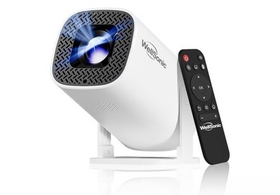 WellSonic Mini Projector with Wifi and Bluetooth, Build-in Android 14, Portab...