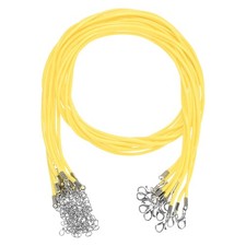 10 Pack 24" Waxed Necklace Cord, 2mm Bracelet Cord with Lobster Clasp Yellow
