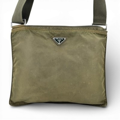 PRADA ナイロン ショルダーバッグ カーキ s-l400.jpg