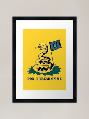 Don't tread on me - Bitcoin - D4 Fra gerahmtes Wandbild Poster Leinwanddruck Bild