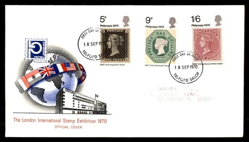 Mayfairstamps Great Britain FDC 1970 Queen Stamps Philympia London Stamp Exhibit