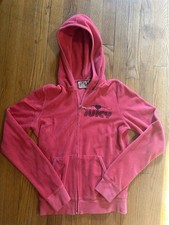 Vintage Juicy Couture Pink Zip Up Sweater Size Medium with Hood