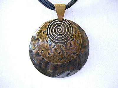 PREMIER DESIGNS PD Black Corded Layered Bronzetone Pendant Necklace