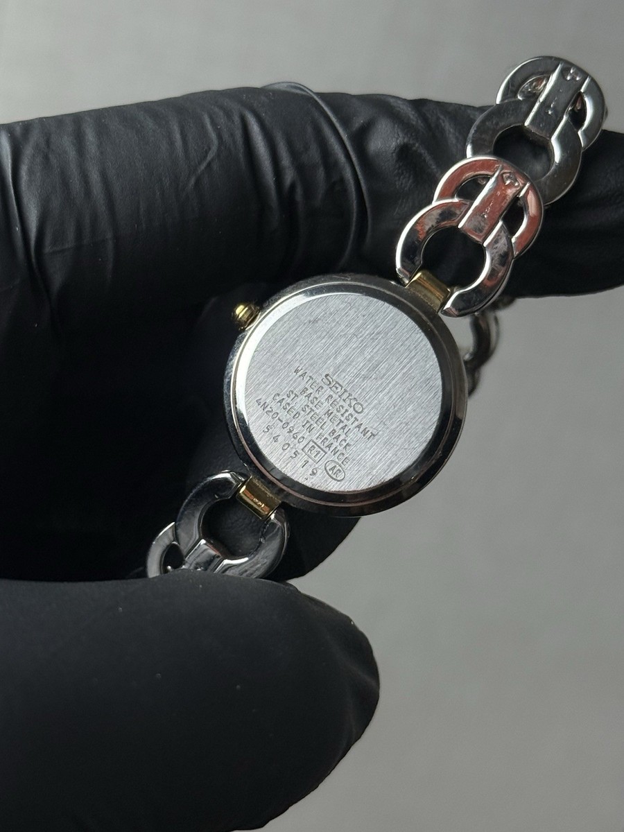 Vintage 1995 Seiko Lucent Paris 4N20-0960 Women’s Watch, Two-Tone Chain-Link Vtg 1995 Seiko Lucent Paris 4N20-0960 Women main image 3