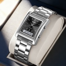 SKMEI Men Electronic Watch Rectangle Wristwatch Male Steel Digital Sport Watches
