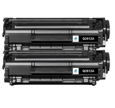2PK Q2612A 12A Toner Cartridge Compatible with HP LaserJet MFP M1005 3015 3020