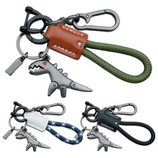 2 Pieces Dinosaur Bag Charm Cute Cartoon Dinosaur Keyring With Bracelet Novelty