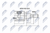 NTY Gelenksatz, Antriebswelle NPW-NS-024 Passend FüR Nissan