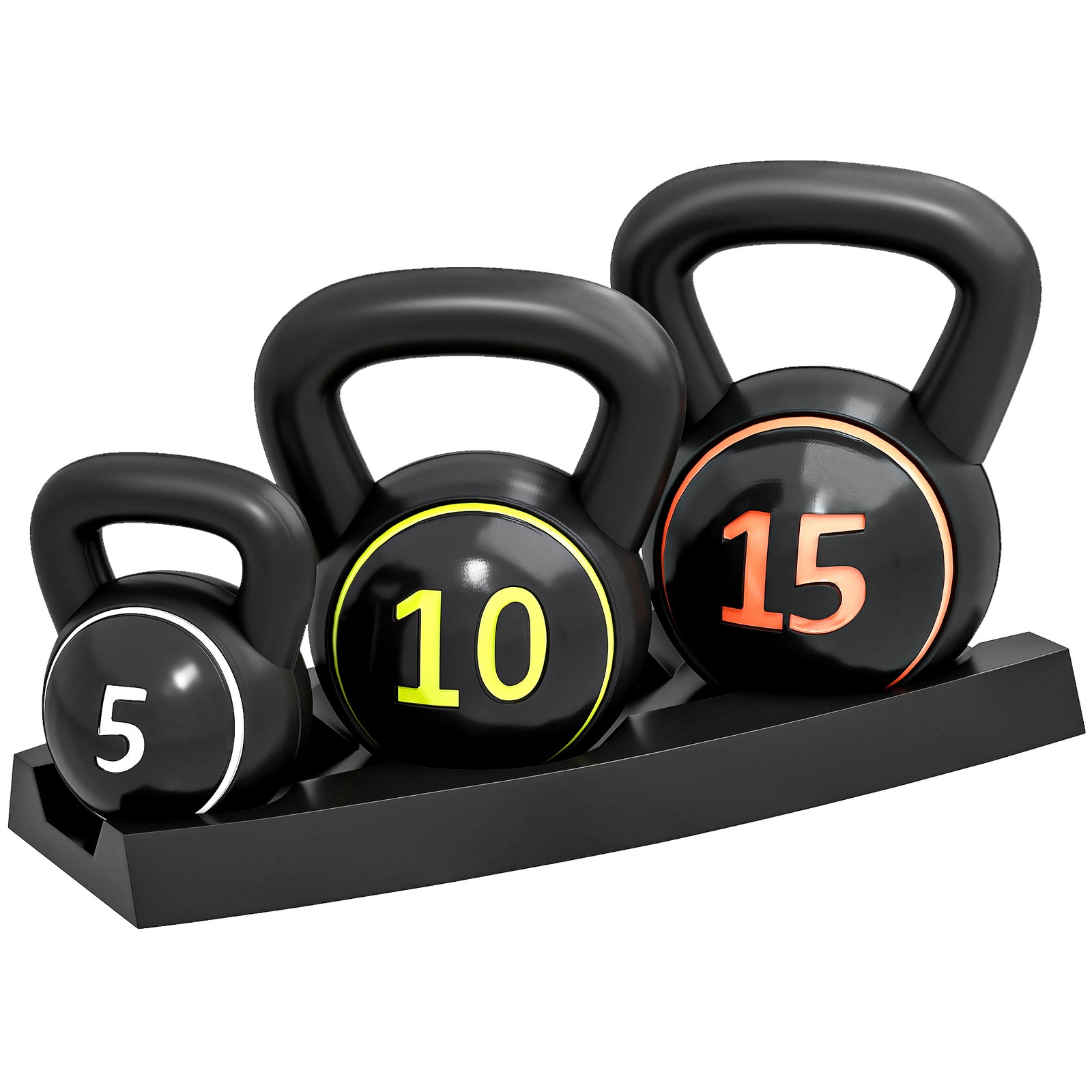 Kettlebell, 2,2kg, 4,5kg, 6,8kg Kugelhantel, 3er Set Kugelgewicht für Gymnastik