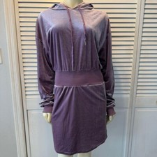 NWT Fashion Nova Purple Velvet Sweatshirt Dress S