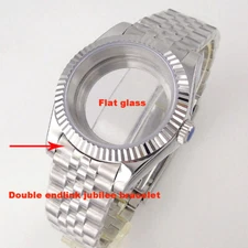 36mm 39MM Sapphire Glass Watch Case Small Endlink Bracelet Fit NH34 NH35 2824