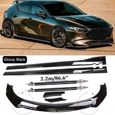 Front Bumper Spoiler Body Kit Side Skirtstrut Glossy Black For Mazda3 Mazdas Front Bumper Spoiler Body Kit Side Skirtstrut Glossy Black For Mazda3 Mazdas