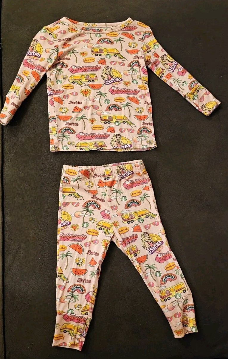 Barbie Posh Peanut Malibu 6-12 Month Long Sleeve Pajamas 2pc Set