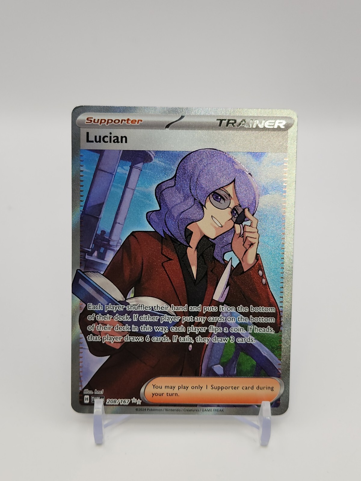NM Pokemon Twilight Masquerade Lucian Ultra Rare Full Art 208
