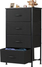 Dresser for Bedroom with 4 Drawers, Storage Drawers, Skinny Fabric Storage Tower