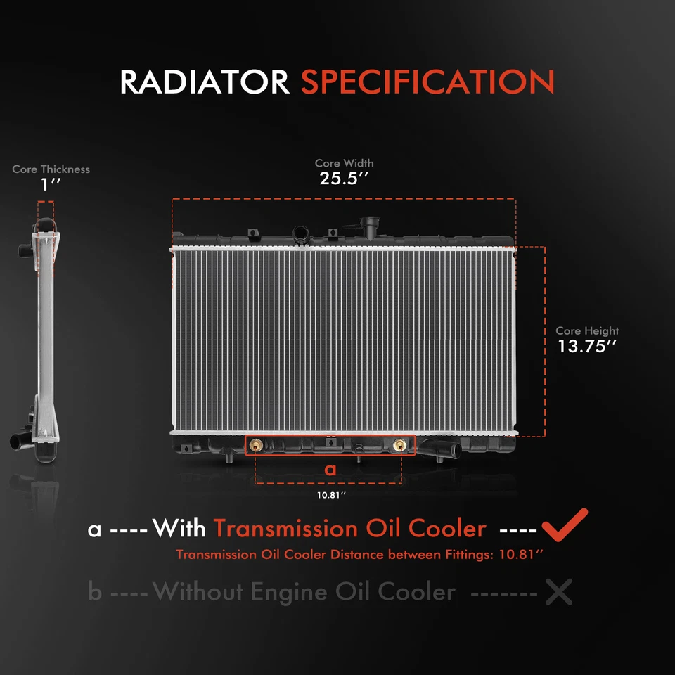 Radiador con enfriador de aceite de transmisión para Kia Rio 2001-2002 L4 1,5 L 0K31A15200A Foto 2 de 4