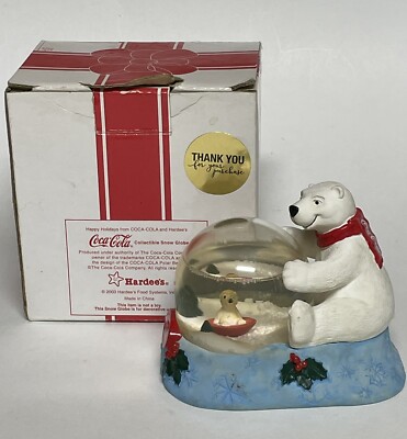 Coca Cola Polar Bears 2003 Hardees Collectible Snow Globe