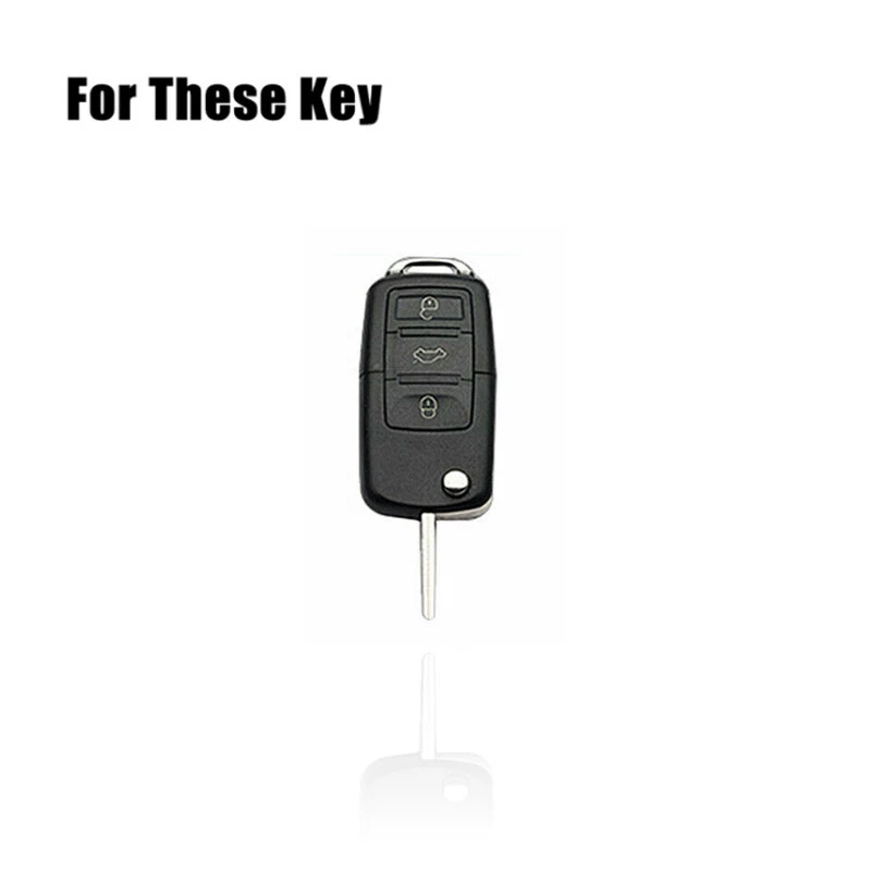 Чехол для автомобильного ключа из натуральной кожи для VW Golf Tiguan Passat Polo Jetta Skoda - Изображение 2 из 4