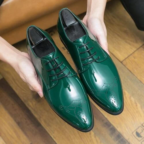 Green Patent Leather Dress Shoes for Men for sale | eBay