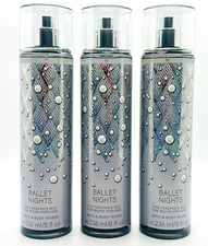 3-Pack Bath  Body Works BALLET NIGHTS Fine Fragrance Mist Set Full Size 8 oz