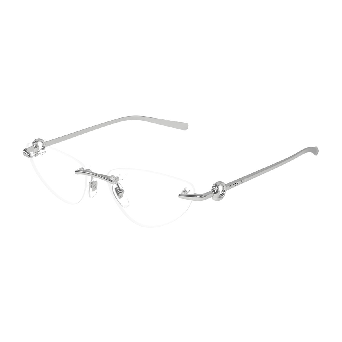 GUCCI GG1702O-001 Cat Eye Silver Frame Clear Lens | eBay display picture 3