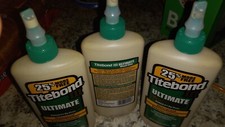Lot of 3 Titebond III Ultimate Wood Glue Waterproof Exterior/Interior 10 oz