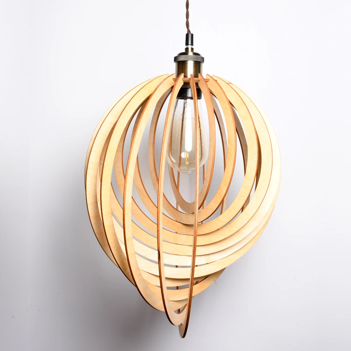 Modern Wooden Spiral Ceiling Pendant