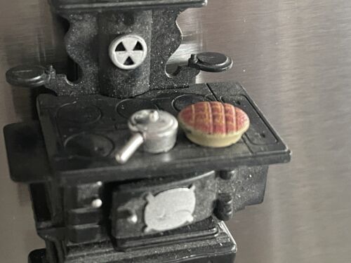 Vintage Acme Black Pipe Stove Refrigerator Magnet Miniature - Picture 3 of 7