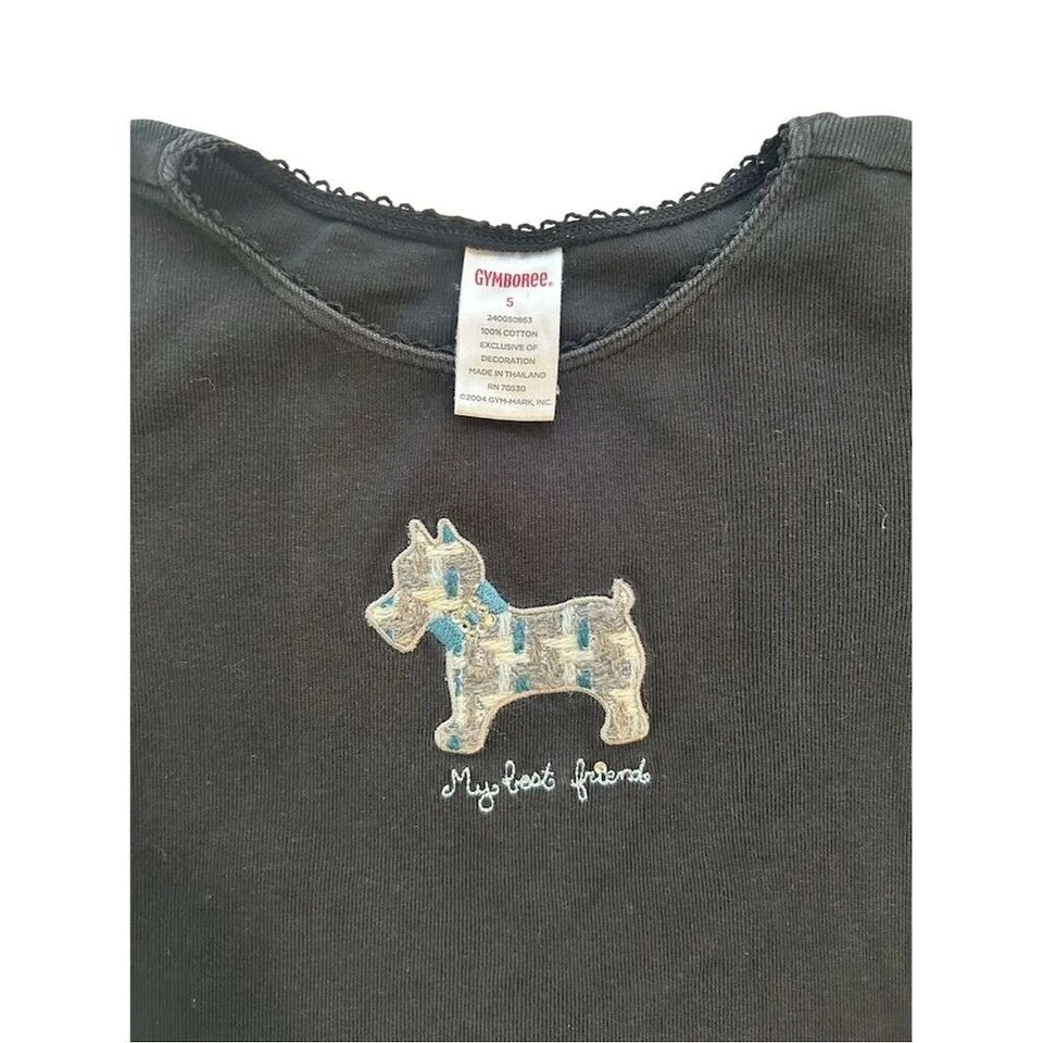 Gymboree Girls Size 5 Black Scottie Dog Twirl Dress Long Sleeve - Image 2 of 4