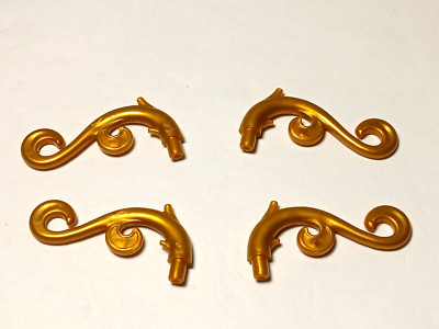 LEGO Gold Scroll Arch LOT OF 4 Golden Building Parts Princess Castle Four Pieces