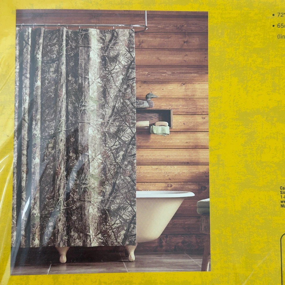Cabela's "ZONZ WOODLANDS" Tela Camuflaje Cortina de Ducha 72" x 72" ¡NUEVO! Foto 2 de 4