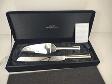 Things Remembered Cake Serving Set silver plated flute and server w box wedding