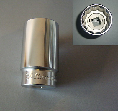 Koken Stecknuss 1/2'' Sw. 34mm Lg. 77mm 12-kant
