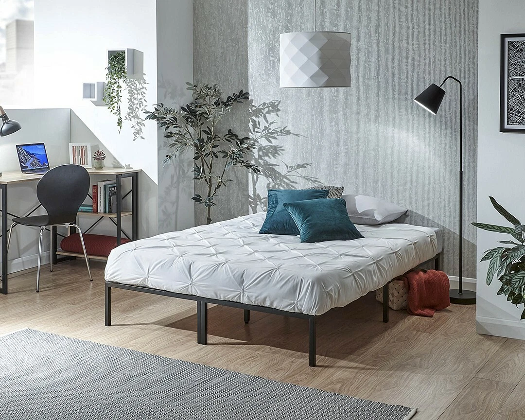 Contemporary Attic or Loft Platform Black Metal Bed Frame Small