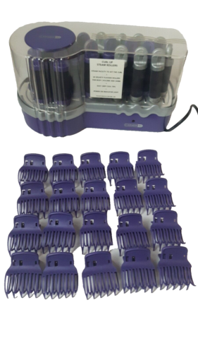 CARMEN CURL UP STEAM ROLLERS HEATED VELVETY HAIR ROLLERS CURLERS  X 20  +CLIPS - Picture 1 of 18
