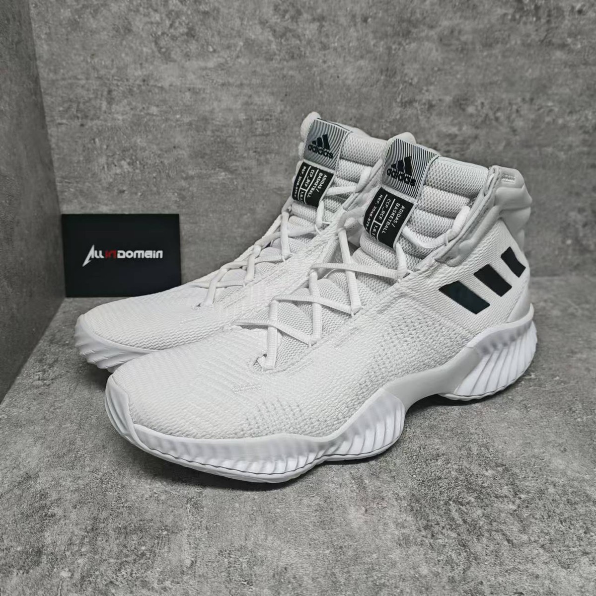 Level SS/New adidas Pro Bounce 2018 'White Black' FW5745 Men's