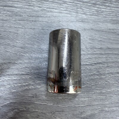 #ad Vtg Craftsman 15mm Metric Socket 6 Point 1 2quot; Drive #44257 G USA 1.5quot;L $4.49