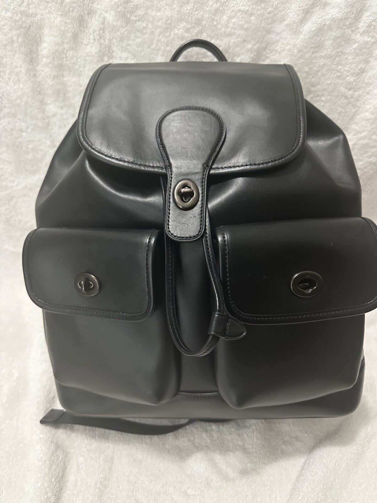 COACH Heritage Backpack Black Leather 100 Authentic Gem