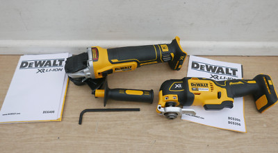 DeWALT DCG405 18V XR 5'' BÜRSTENLOSER WINKELSCHLEIFER + DCS355 MULTI-TOOL BLANKE EINHEITEN