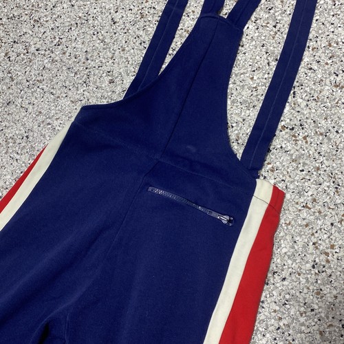 VTG 80s Head Snow Ski Pant Bib Overall Jumpsuit SZ M Red White Blue Hong Kong - Picture 13 of 13