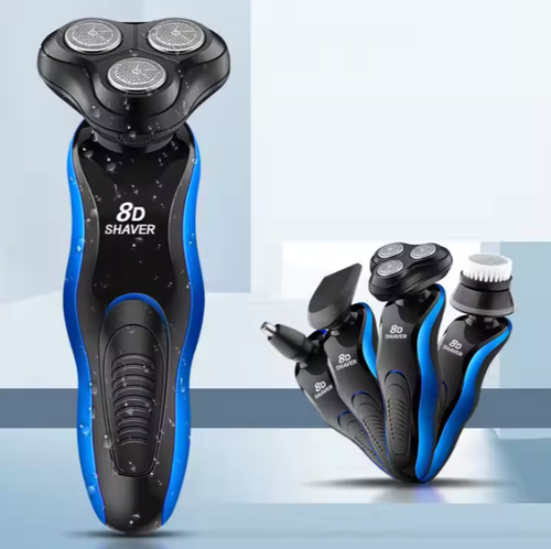 Rasoio Elettrico Uomo 8D Impermeabile 4 IN 1 USB Barba Naso Orecchie Viso - Foto 7 di 10