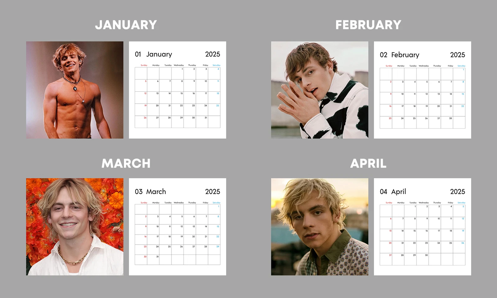 Ross Lynch 2026 Celebrity Wall Calendar – Stunning Photos, Perfect for Fans
