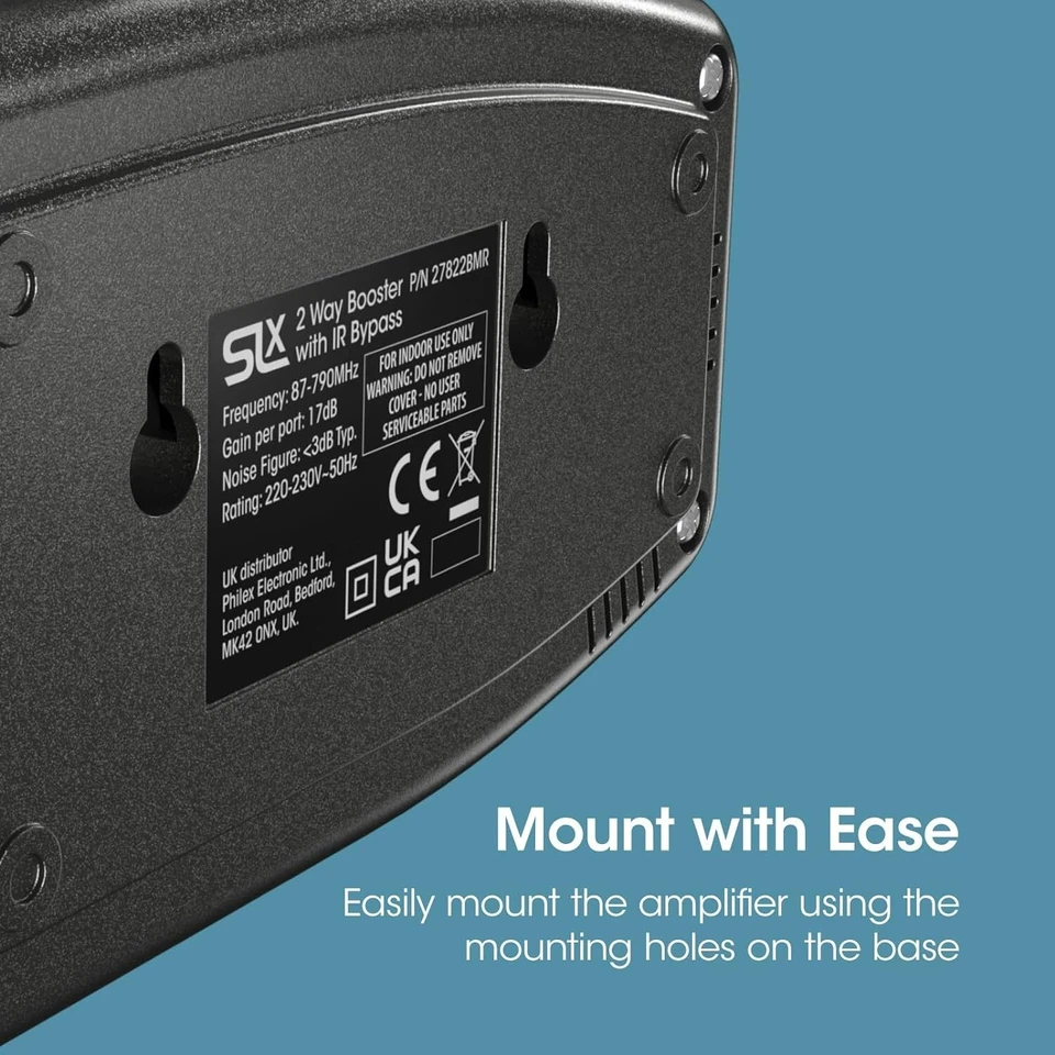 Signal Booster SLx 8 Way TV Amplifier HD TV/FM/DAB Signal, European 2-pin Plug - Image 3 of 4